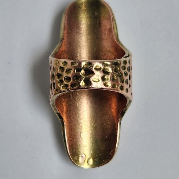 Brass "Antique" Chunky Art Deco Style Ring - Picture 15 of 15